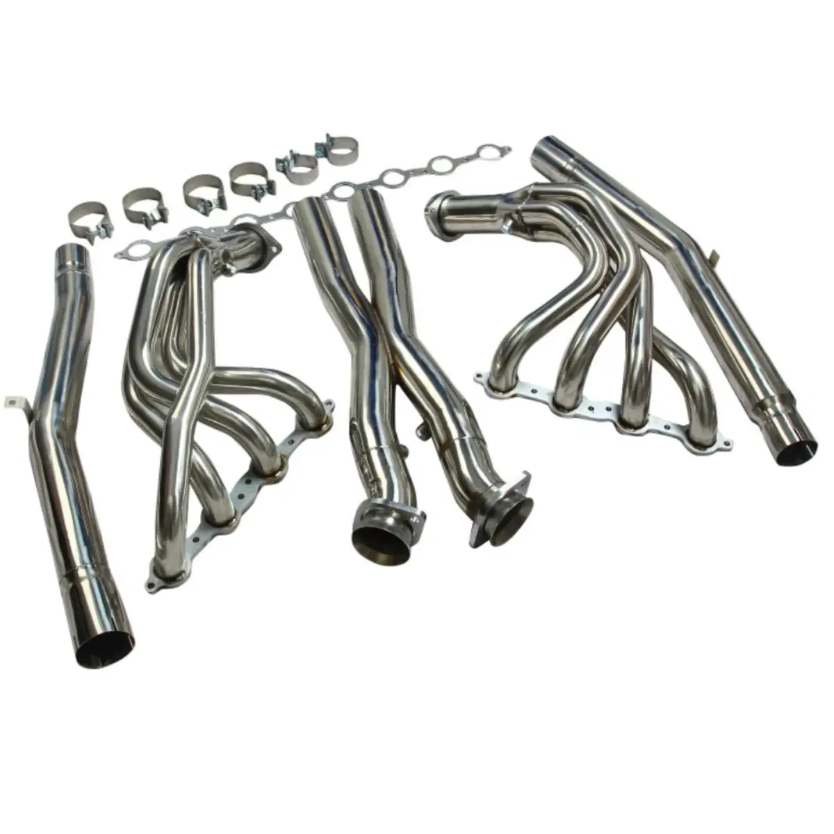 Stainless Exhaust Headers Manifolds & X Pipe For 2005-2013 Chevy Corvette C6 Ls2 Ls3 1