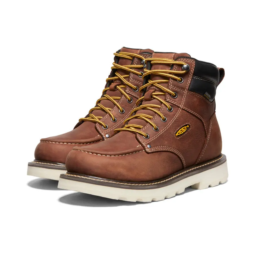 Men's Cincinnati 6" Waterproof 90° Heel Boot (Soft Toe) | Tuscan Red/Sandshell 2