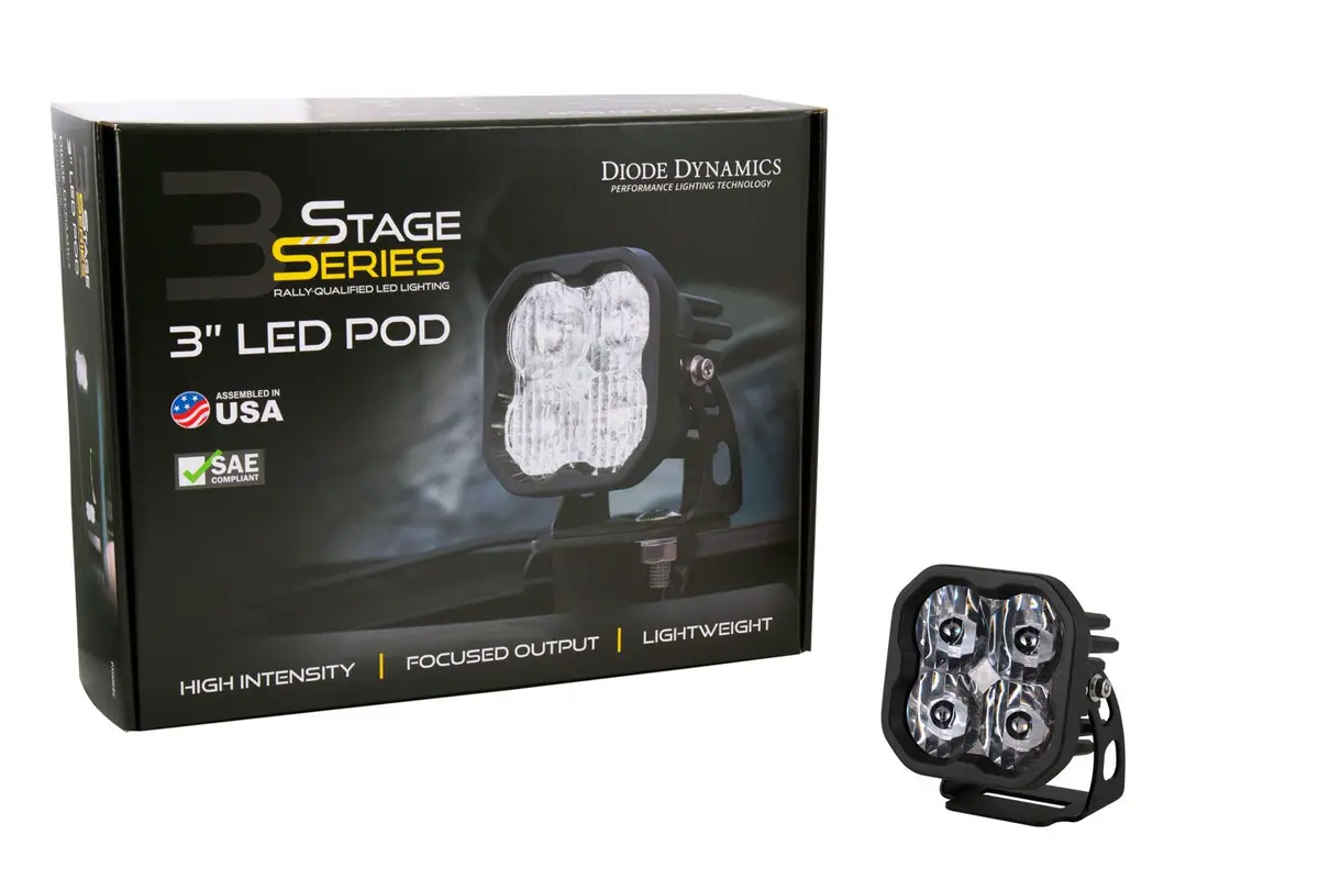 Stage Series 3" Sae/Dot White Pro Led Pod (One) 4
