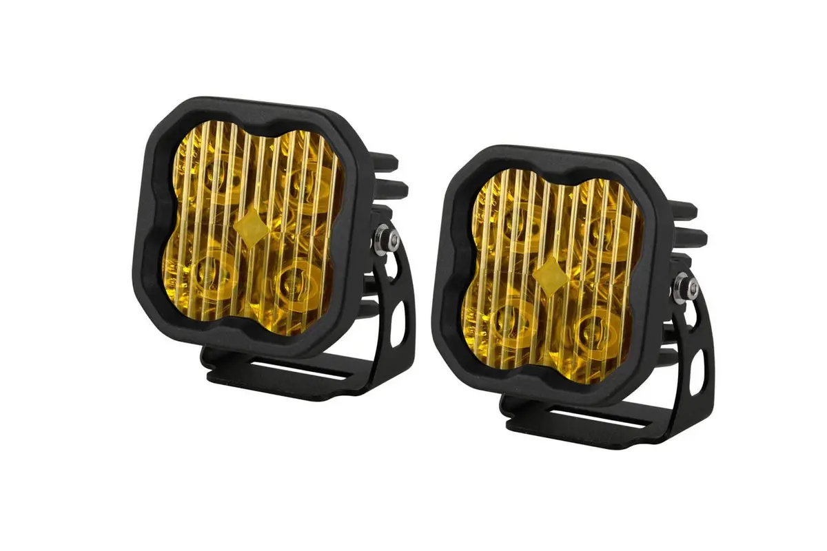 Diode Dynamics Ss3 Stage Series 3" (Yellow) Pro Standard Led Pod With Amber Backlight (Pair) 1