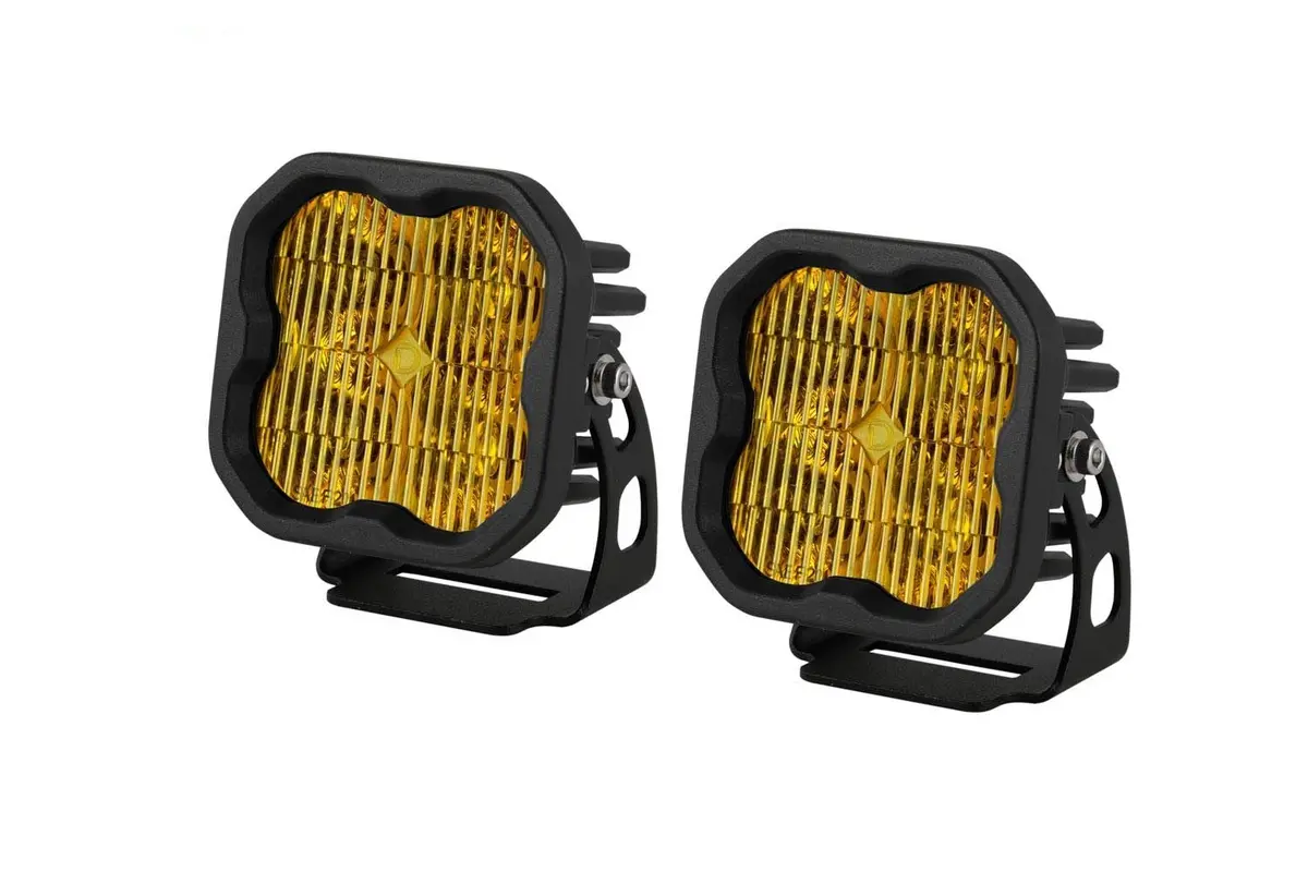 Diode Dynamics Ss3 Stage Series 3" (Yellow) Pro Standard Led Pod With Amber Backlight (Pair) 5