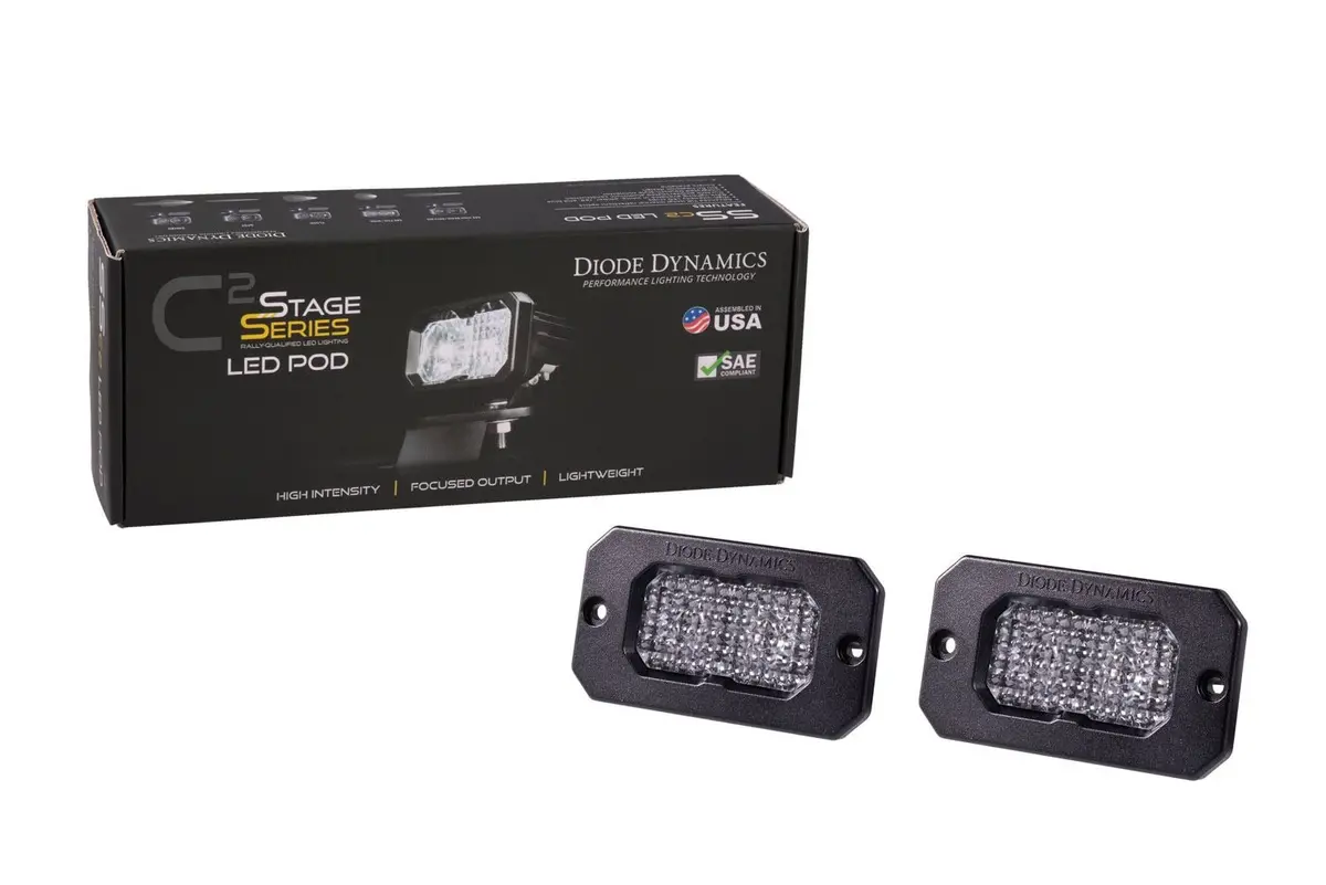 Diode Dynamics Stage Series 2" White Sport Flush Mount Led Pod (Pair) 1