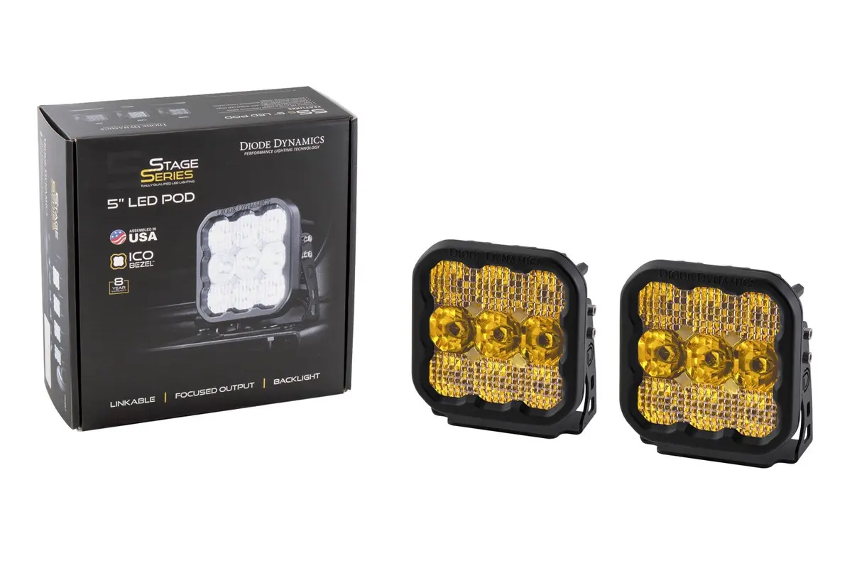 Diode Dynamics Stage Series 5" Yellow Pro Led Pod (Pair) Ss5 2