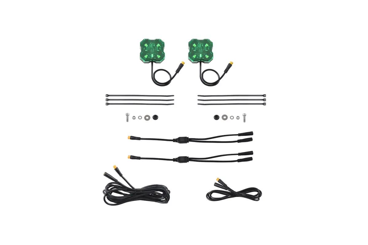 Diode Dynamics Stage Series Single-Color Led Rock Light, Green M8 (2-Pack) - Dd7459 1