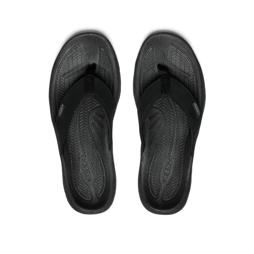 Men's Kona Leather Flip-Flop | Black/Steel Grey 4