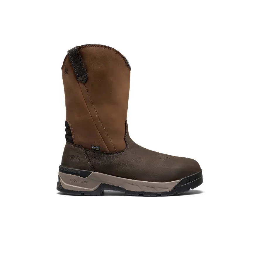 Men's Flatland Pull-On Waterproof Work Boot (Soft Toe)  |  Bison/Black 1