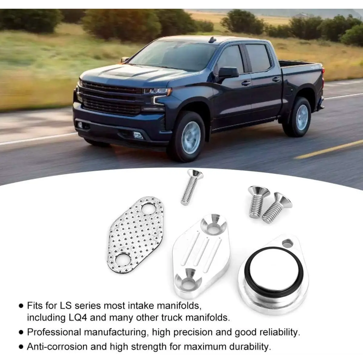 Egr Delete Plate Intake Exhaust Block Off Kit Fit For Ls Lq4 Silverado 4.8L 5.3L 6.0L 2