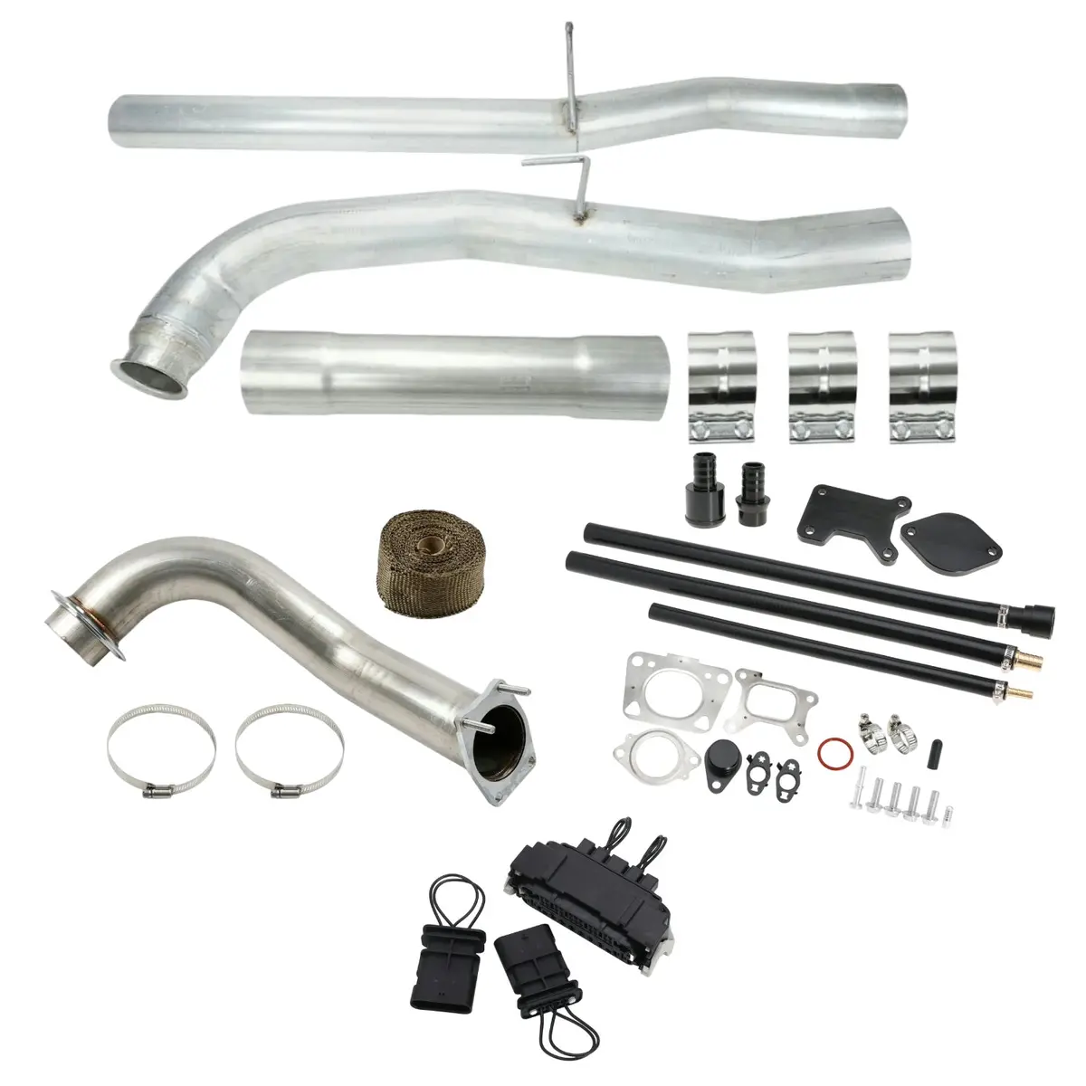 4" Dpf Delete Pipe & Egr Delete Kit W/Downpipe For 2020-2022 6.6L Duramax L5p Chevy Silverado 2500 3500 1