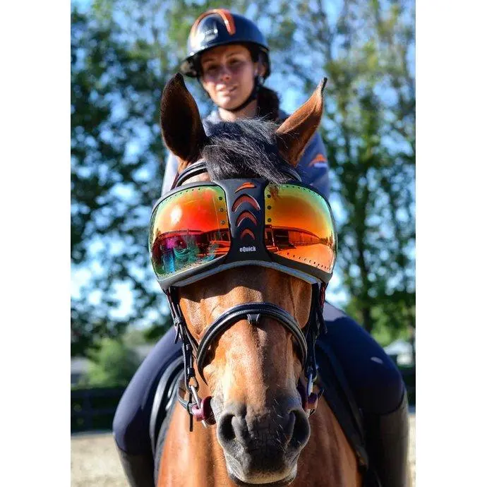 Equick Evysor Horse Mask - Horse Comfort - Mirrored Rainbow 1