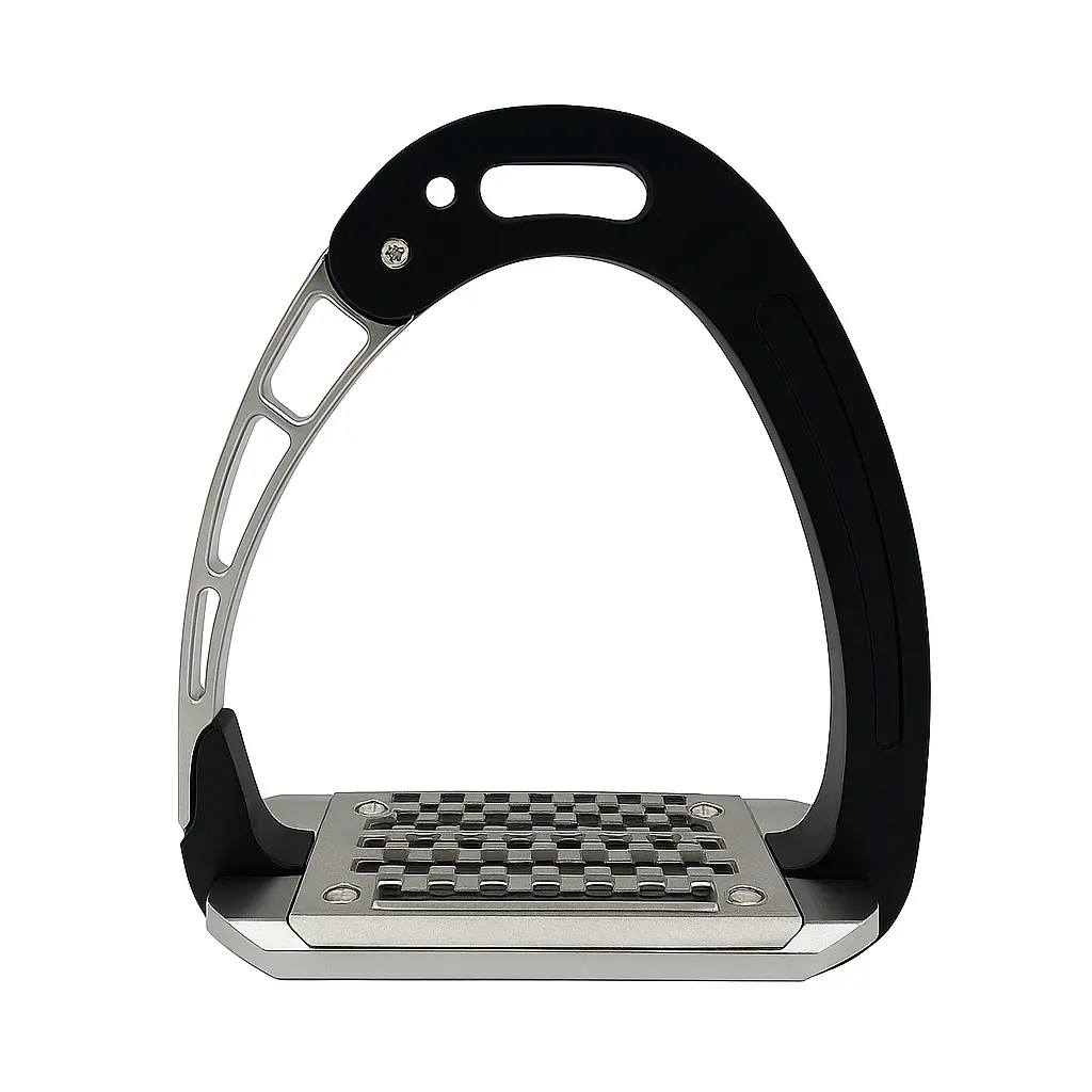 Equisafety Caballus Safety Stirrups - Single Arm Action & 5 Degree Inclination - Black 1