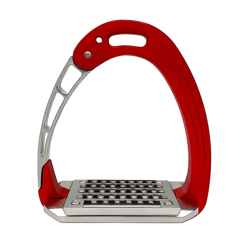 Equisafety Caballus Safety Stirrups - Single Arm Action & 5 Degree Inclination - Red 1