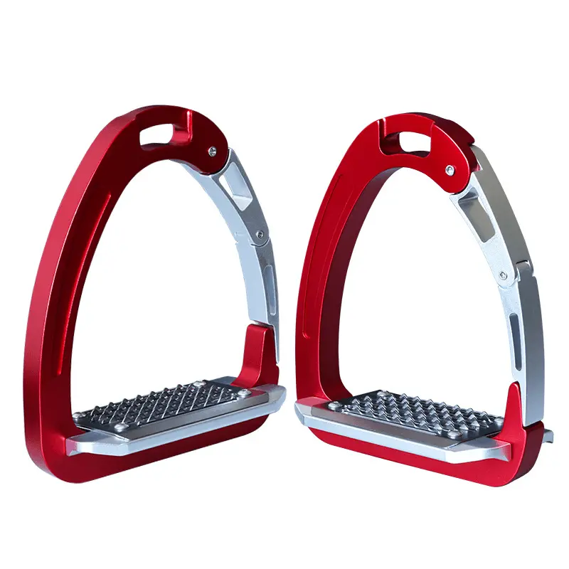 Equisafety Caballus Safety Stirrups - Double Arm Action & 5 Degree Inclination - Red 1