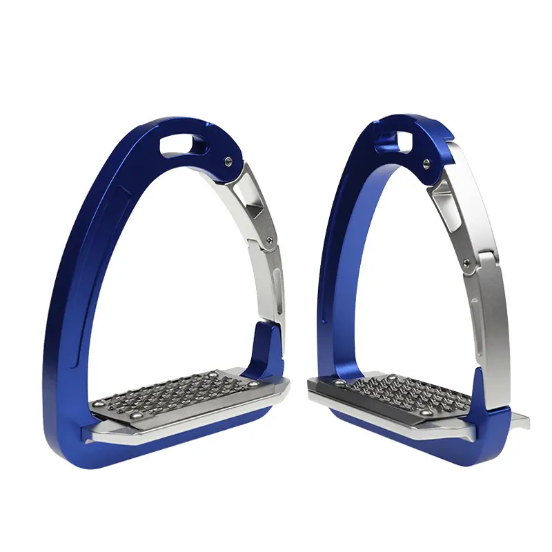 Equisafety Caballus Safety Stirrups - Double Arm Action & 5 Degree Inclination - Navy 1
