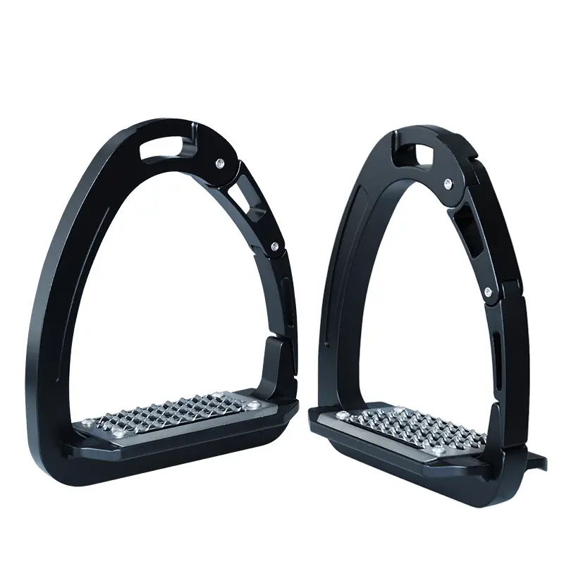 Equisafety Caballus Safety Stirrups - Double Arm Action & 5 Degree Inclination - Black 1