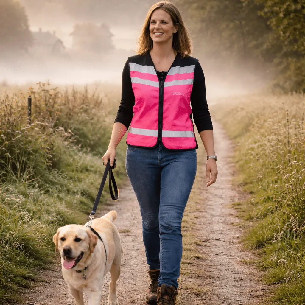Equisafety Hi Vis Air Waistcoat Pink- Plain Back 1