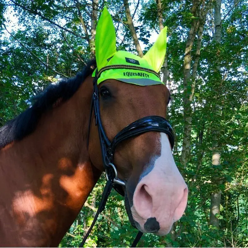 Equisafety Hi Vis Ear Bonnet -Yellow 1