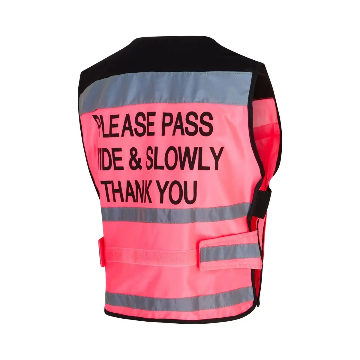 Equisafety Hi Vis Waistcoat Pink- Please Pass Wide & Slowly 1