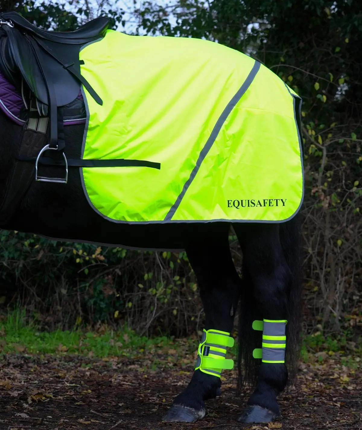Equisafety Multi Coloured Waterproof Hi Viz Horse Sheet - Pink/Yellow 5