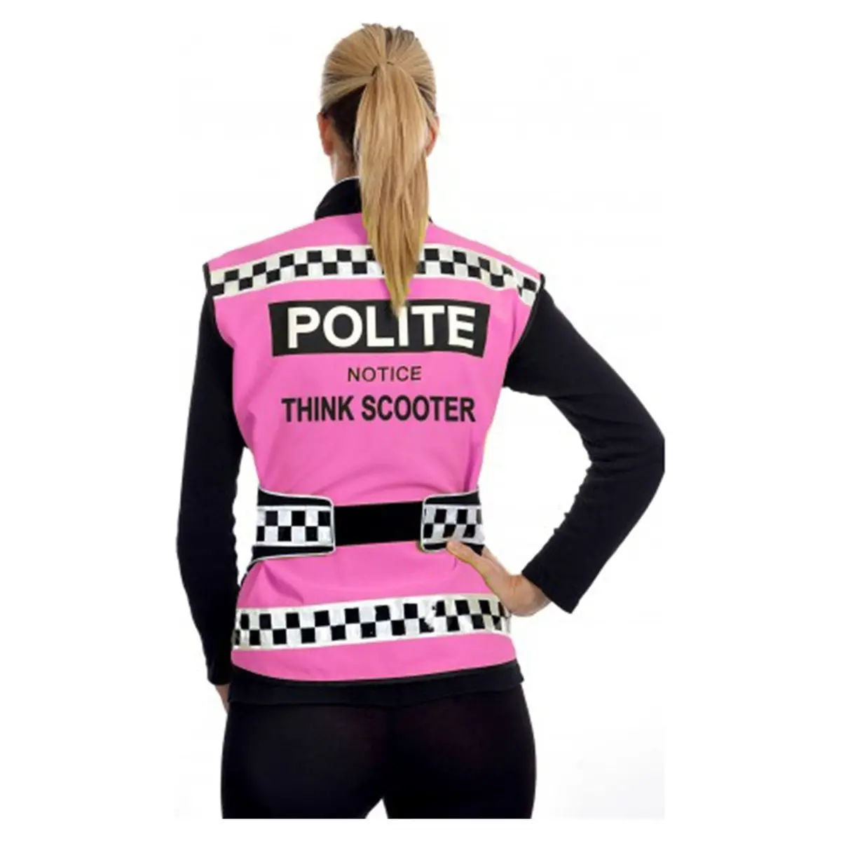 Equisafety Polite Think Scooter Hi Vis Waistcoat - Pink 1