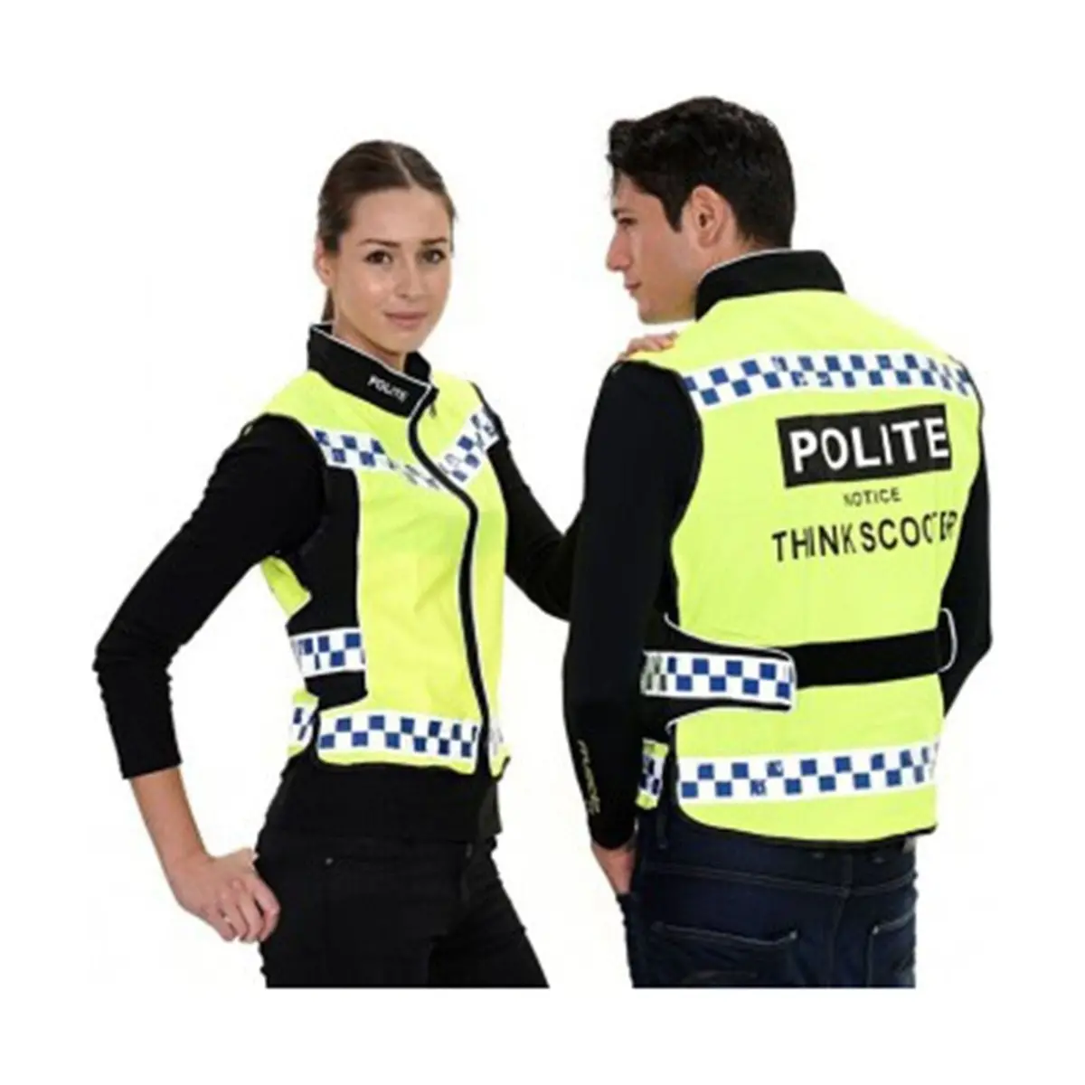 Equisafety Polite Think Scooter Hi Vis Waistcoat Yellow 1