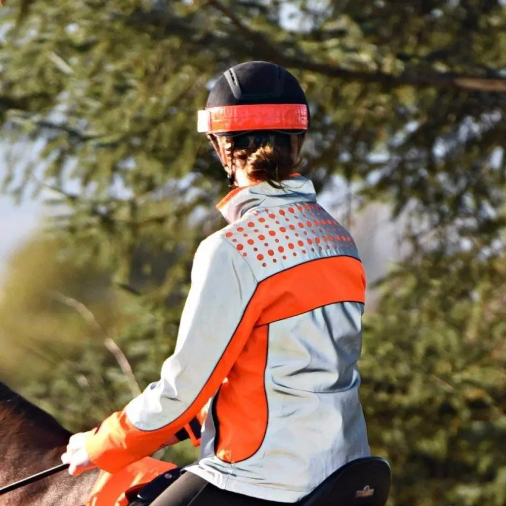 Equisafety Reflective Hi Viz Riding Hat Band  - Red-Orange 1