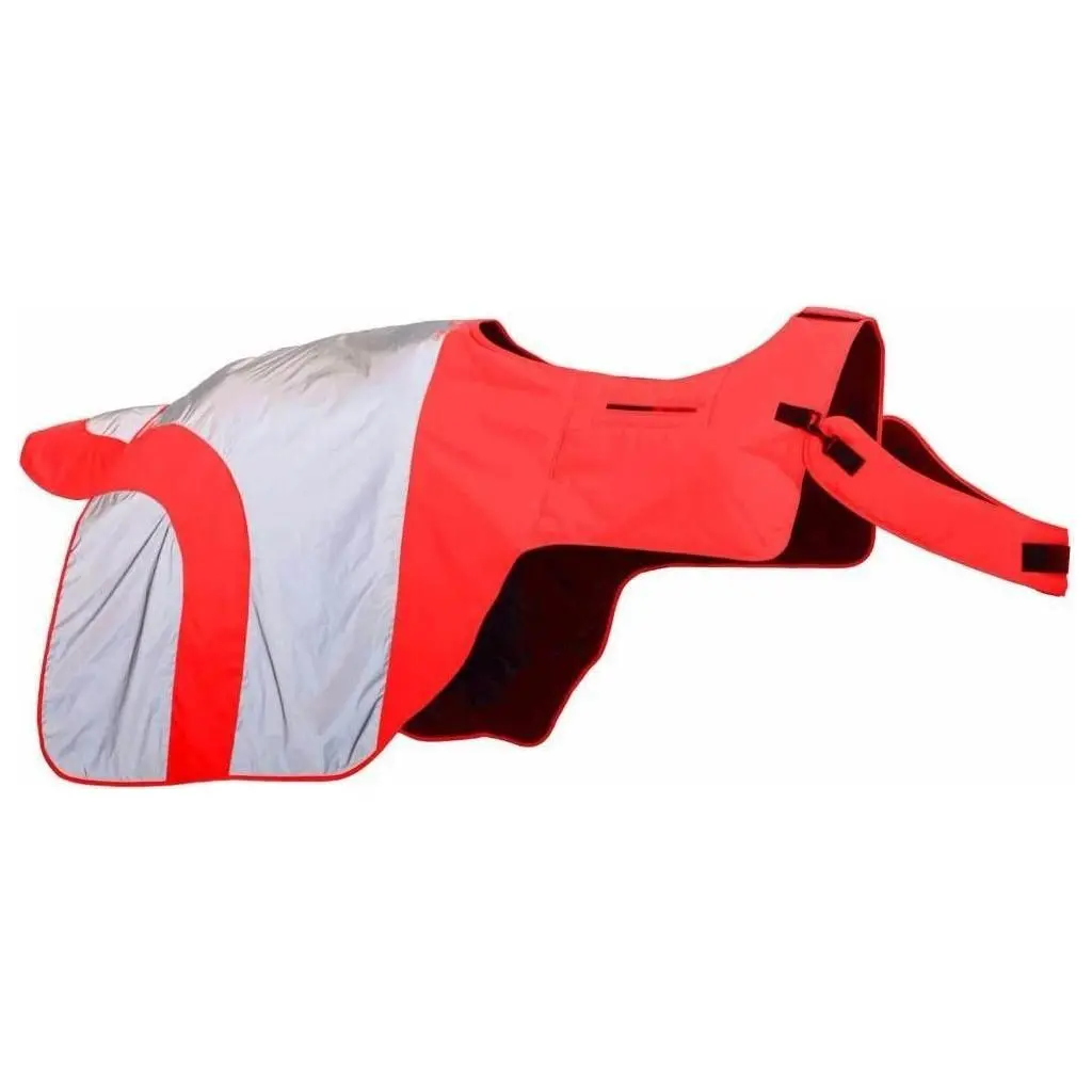 Equisafety Reflective Mercury Horse Exercise Rug - Red/Orange 1