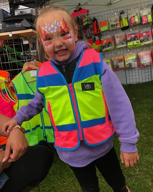 Equisafety Reflective Multi Colour Hi Vis Child Waistcoat Pink / Yellow 1