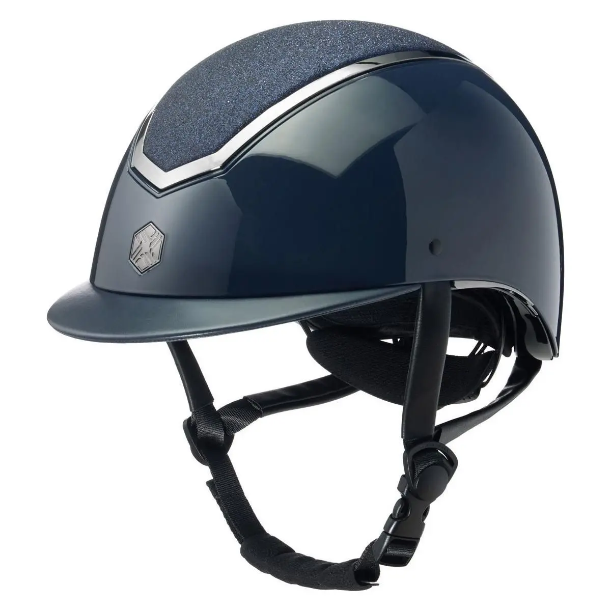 Eqx Kylo Sparkly Riding Hat - Navy Gloss/ Pewter 1