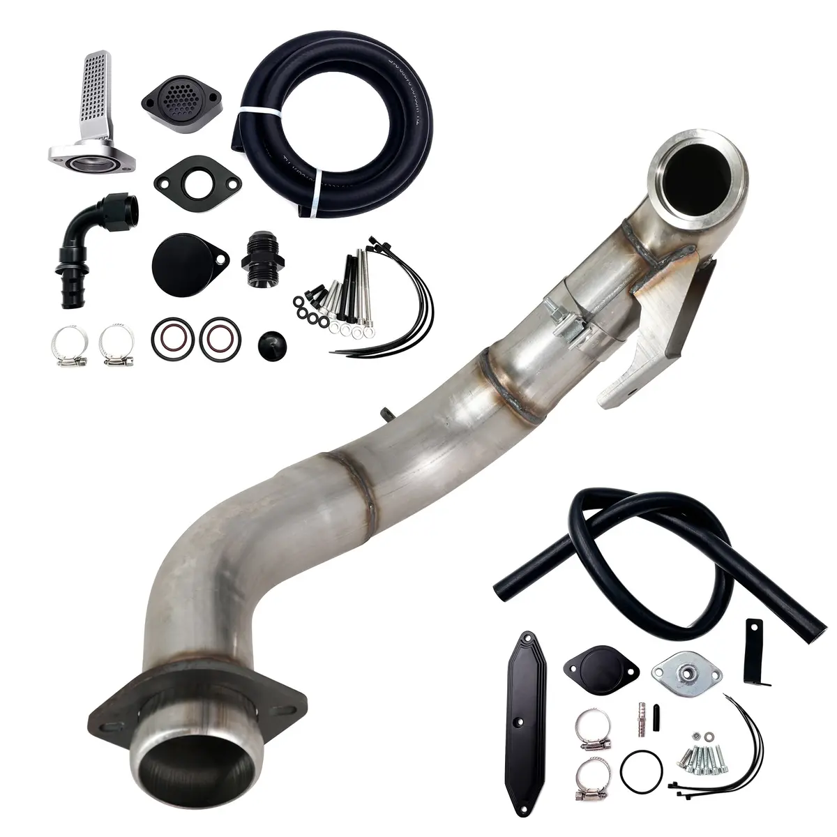Seguler 4" Turbo Downpipe W/Egr Delete Kit For 2015-2019 Ford 6.7L Powerstroke 1