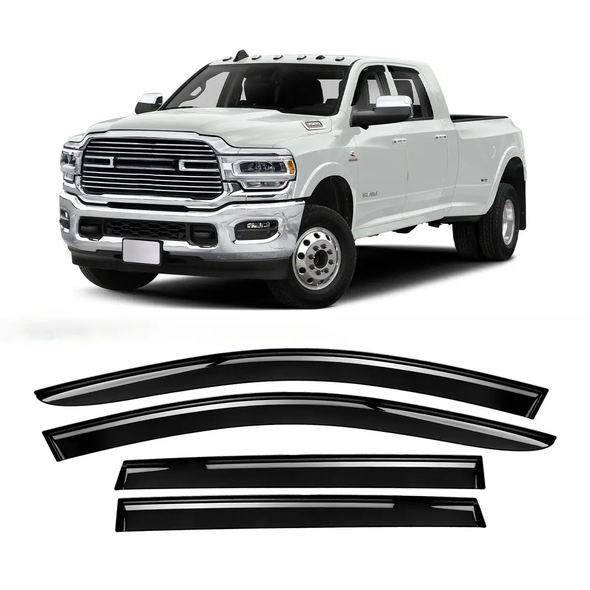 Rain Guards Vent Visors Shade For 2019-2023 Dodge Ram 2500/3500 Crew Cab 1