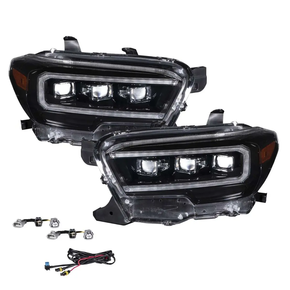 2016-2023 Toyota Tacoma Sequential Led Projector Headlights Pair (With New Selectable Drl) Form Lighting - Fl0001 1