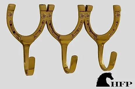 Brass Triple Horseshoe Hook 1