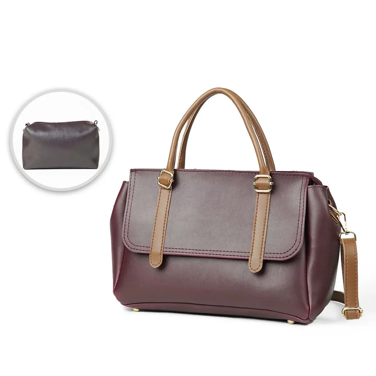 Milly Set Of 2 Bag Maroon & Brown 1