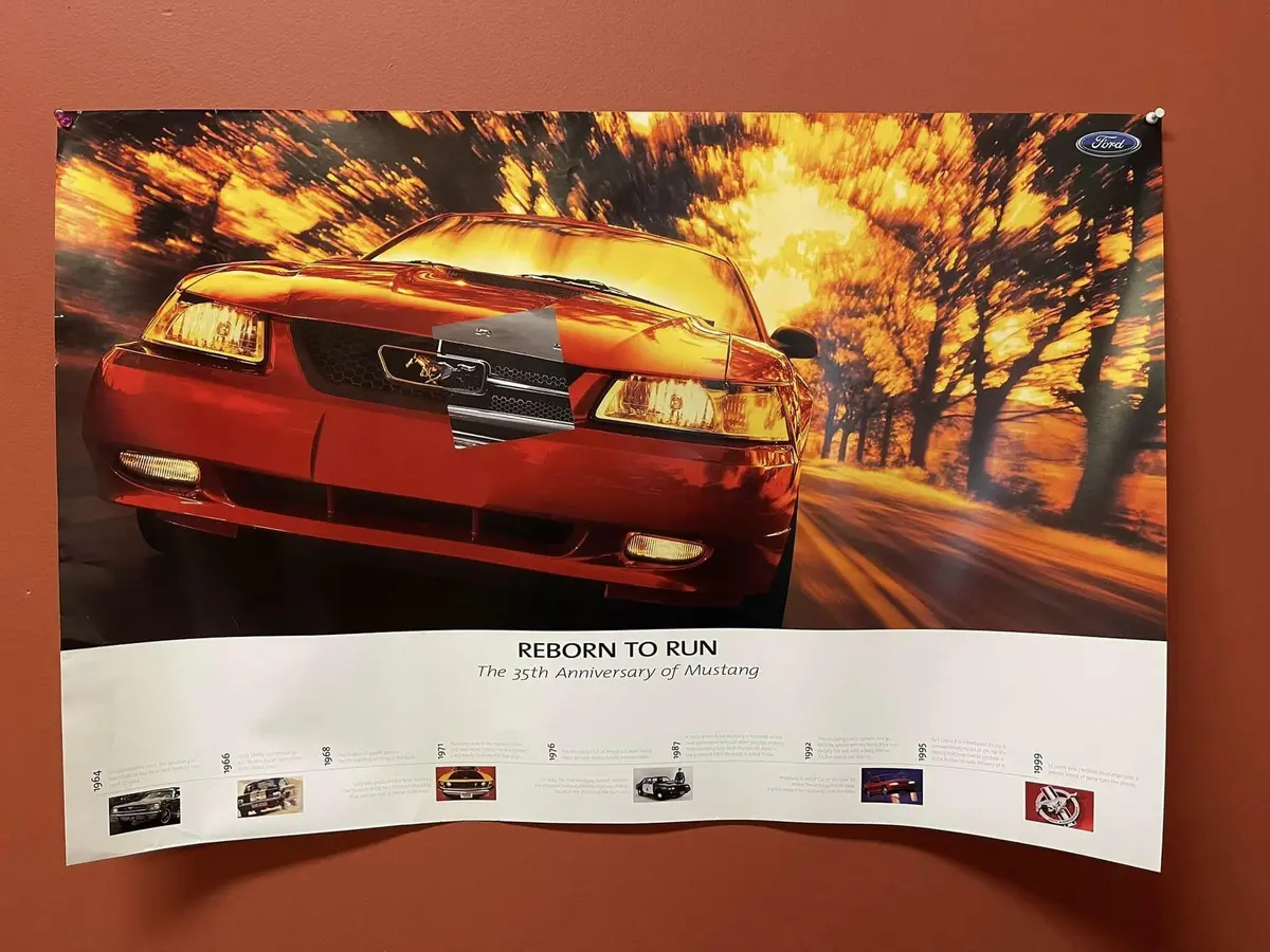 1999 Mustang Reborn To Run 35Th Anniversary Poster 1