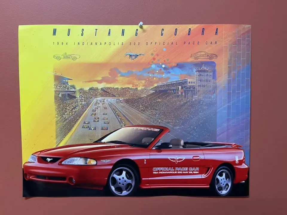 1994 Cobra Indy 500 Pace Car Poster 1