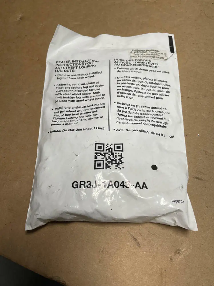 2018-23 Ford Mustang Gt Anti-Theft Locking Lug Nuts (5) 206 1