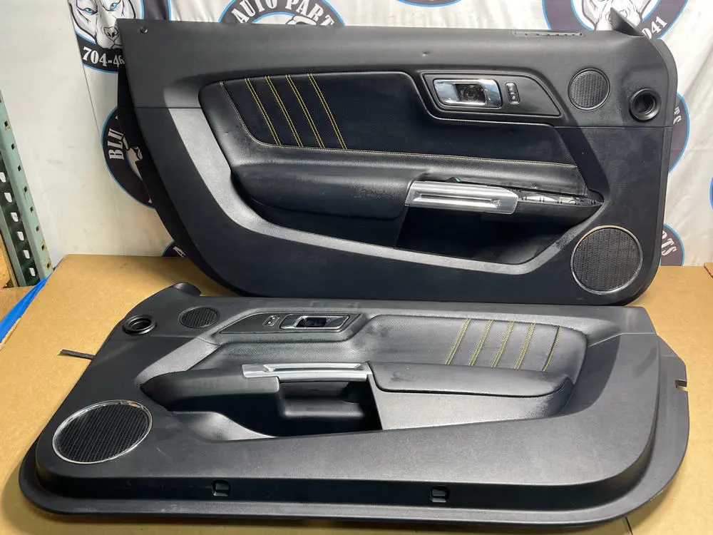 2015-23 Ford Mustang Door Panels Pair Lh Rh Yellow Stitching 210 1