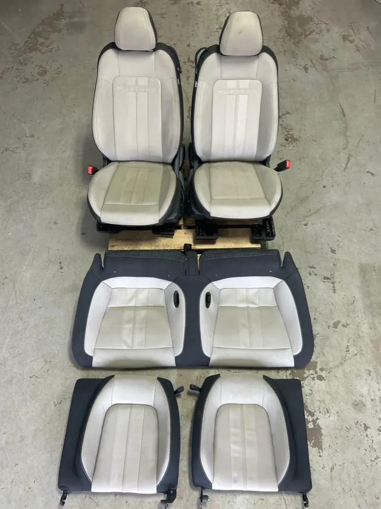 2015-23 Ford Mustang Gt 5.0 Seats Cloth Front & Rear Beige 223 1