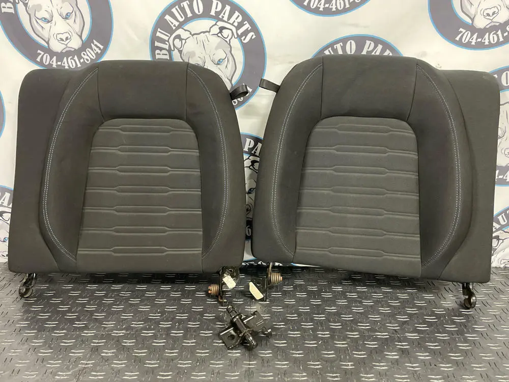 2015-23 Ford Mustang Cloth Rear Seat Set- For Coupe, Blue Stitching 278 1