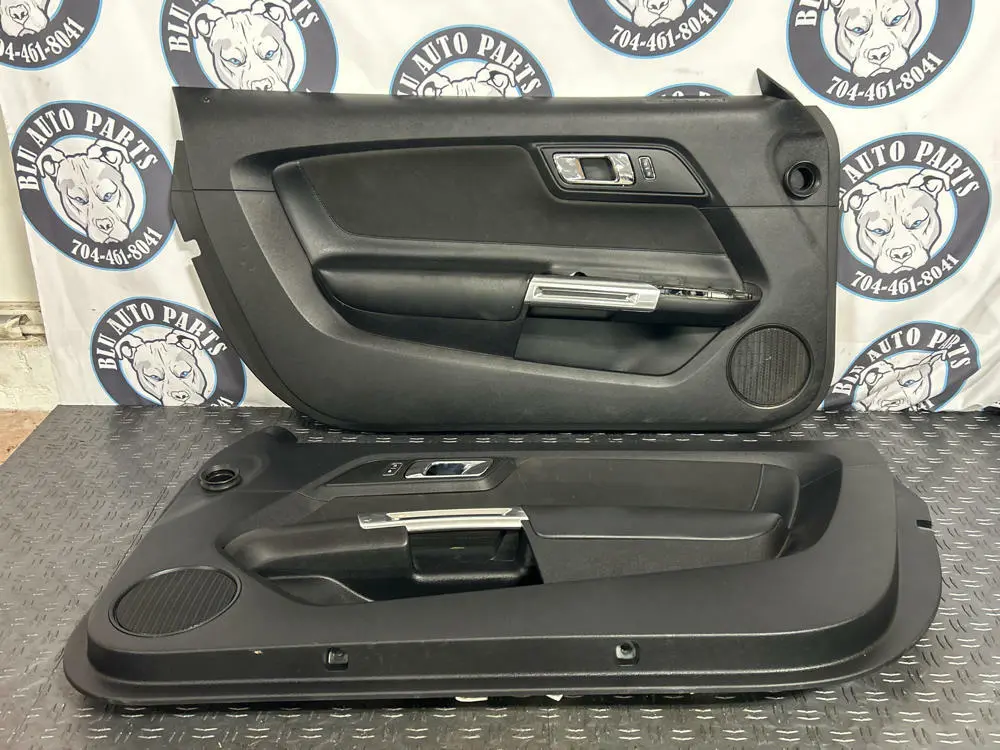 2015-23 Ford Mustang Gt Leather Door Panel Pair- Blue Stitching 278 1
