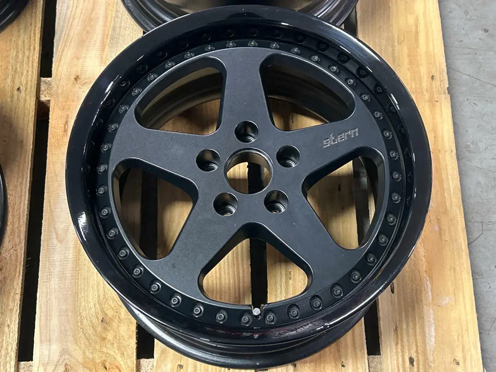 Stern Face Ii Three Piece Wheels- 17X9.5, Powdercoated Black 2