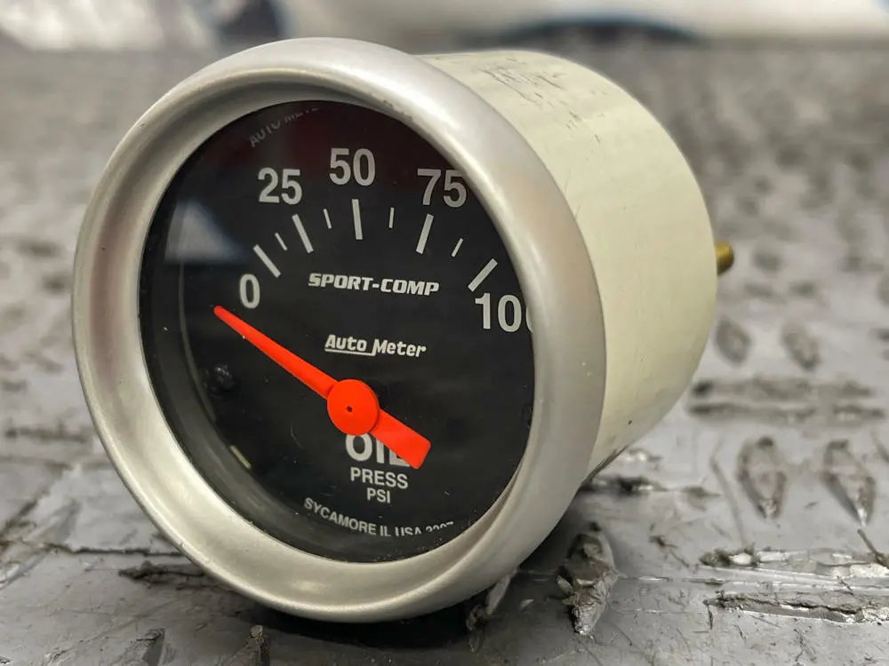 Autometer Sportcomp Oil Pressure Gauge- Black 285 1