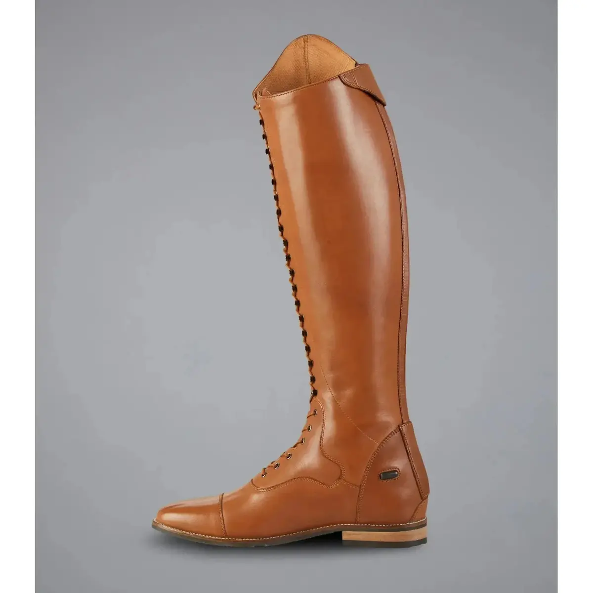 Premeir Equine Maurizia Ladies Lace Front Tall Leather Riding Boot-Cognac - In Stock 8Th Of April 4