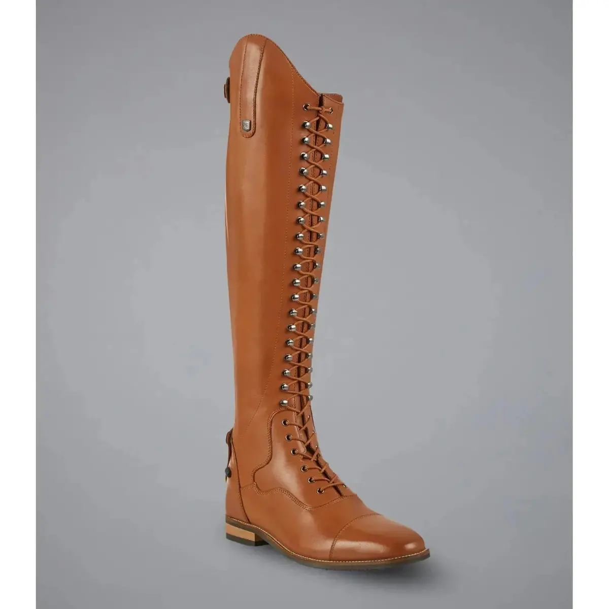 Premeir Equine Maurizia Ladies Lace Front Tall Leather Riding Boot-Cognac - In Stock 8Th Of April 6