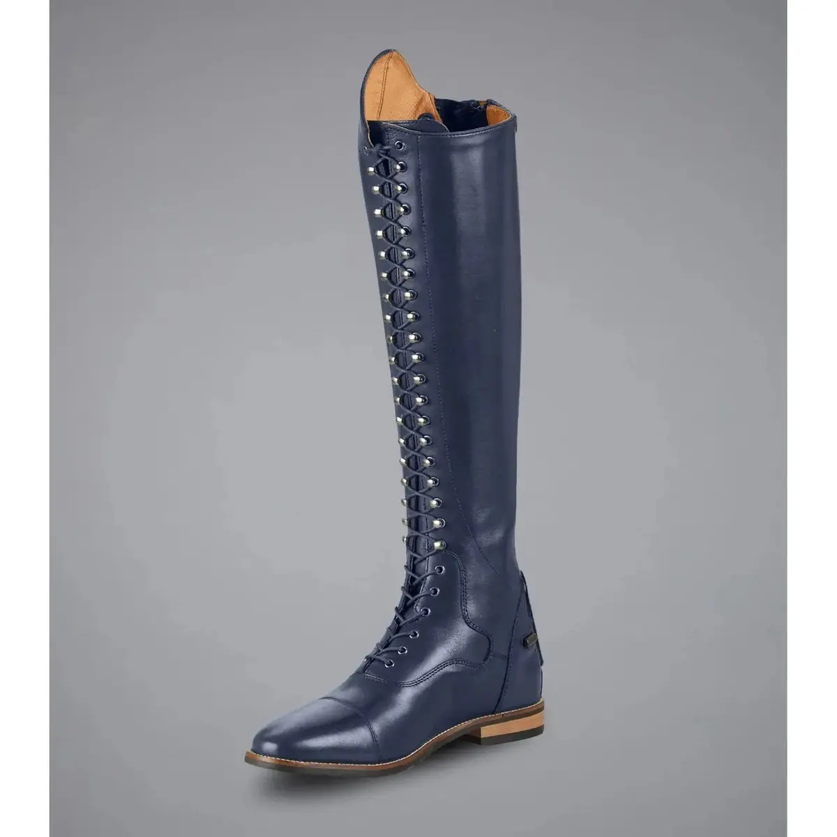 Premier Equine Maurizia Ladies Lace Front Tall Leather Riding Boot - Navy - In Stock 8Th April 3
