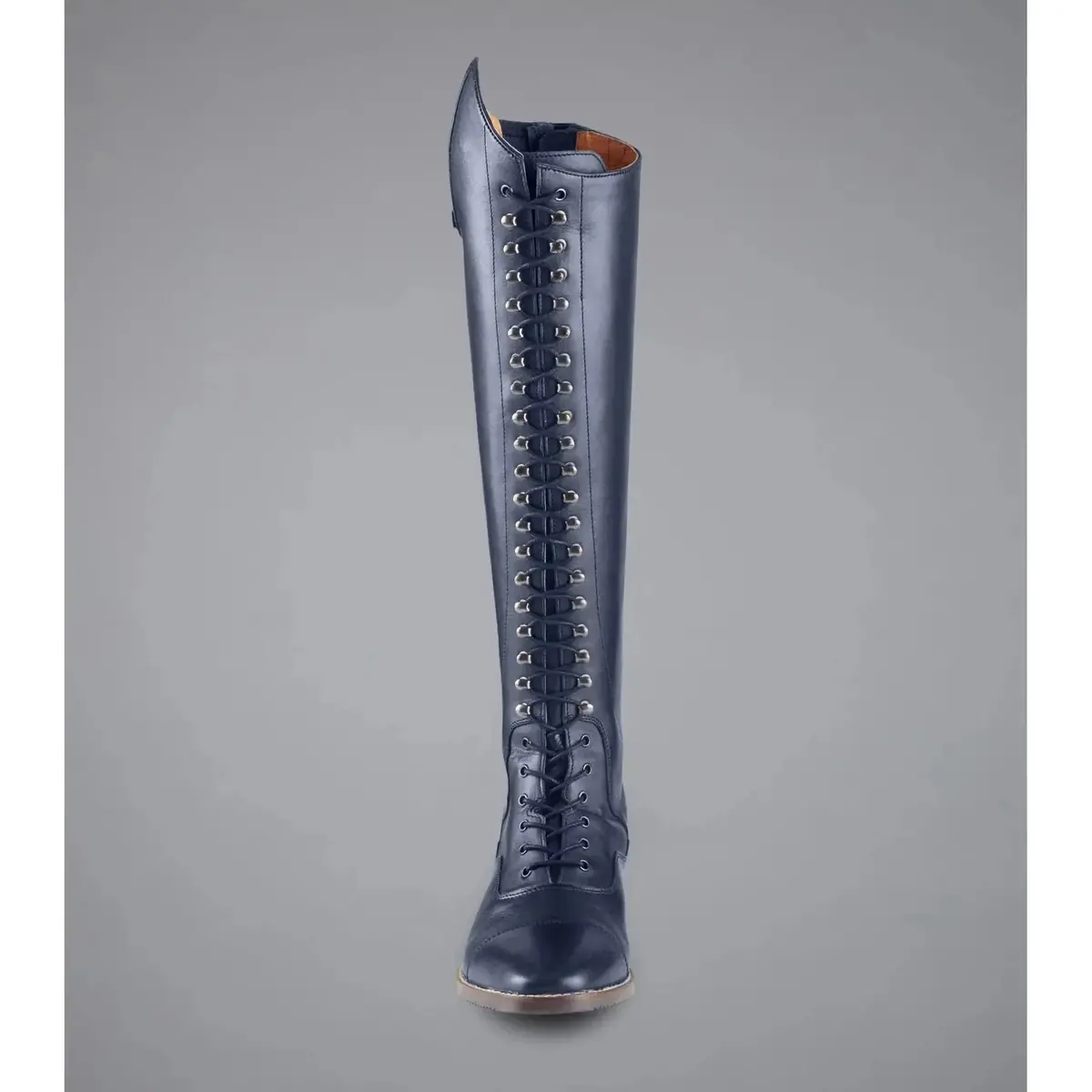 Premier Equine Maurizia Ladies Lace Front Tall Leather Riding Boot - Navy - In Stock 8Th April 2