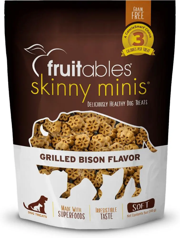 Fruitables Skinny Minis Grilled Bison Flavor Soft & Chewy Dog Treats 1