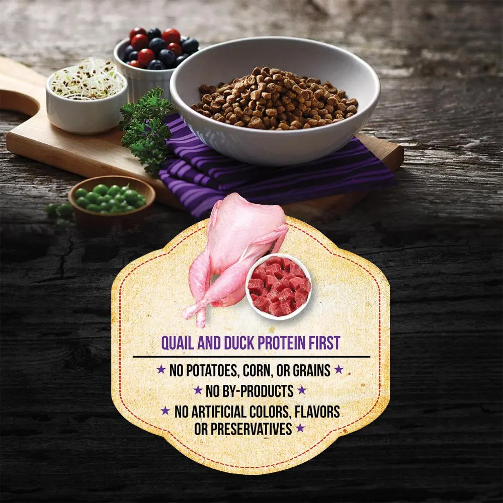 Fussie Cat Market Fresh Grain Free Quail & Duck Meal Recipe Dry Cat Food 2