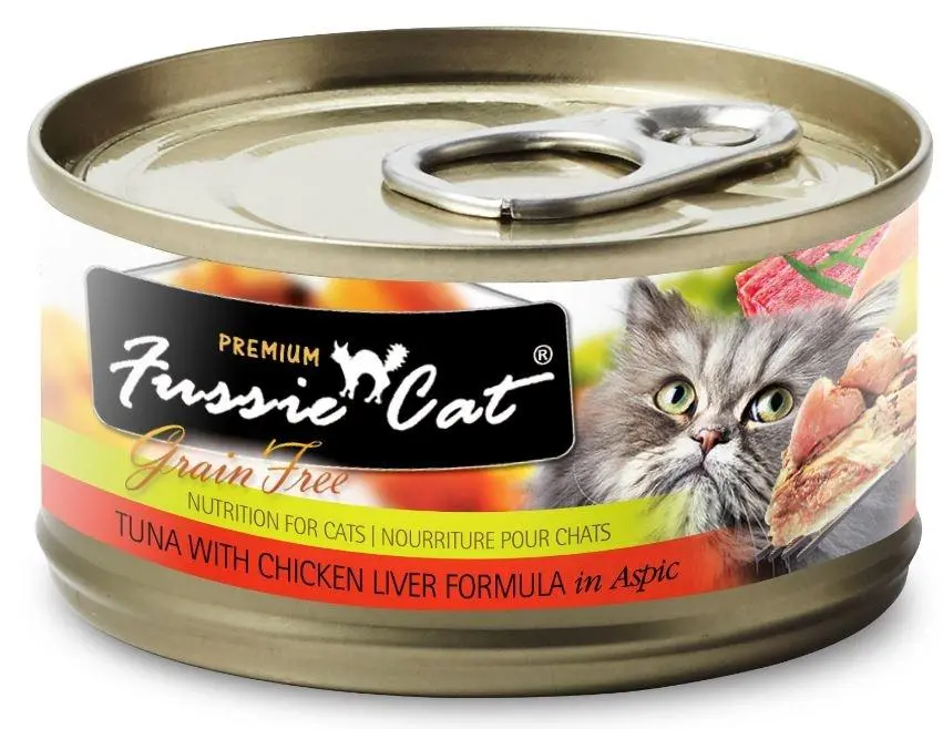 Fussie Cat Premium Grain Free Tuna With Chicken Liver In Aspic Canned Cat Food 1
