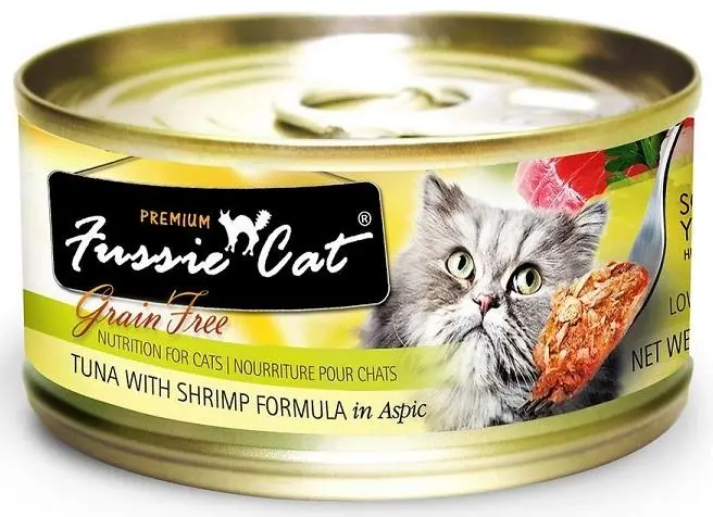 Fussie Cat Premium Tuna With Shrimp Formula In Aspic Canned Food 1